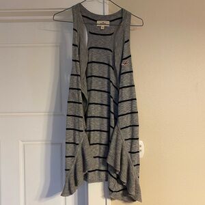 Hollister Gray and Navy Cardigan Sweater